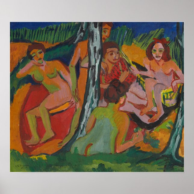 Poster Kirchner - Banhistas 1910 (Frente)