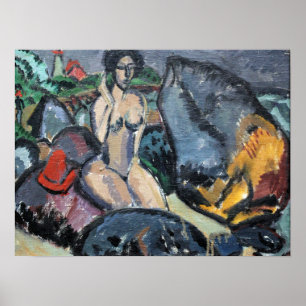 Poster Kirchner - Banhistas Entre Pedras 1912