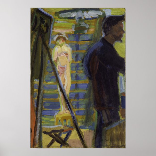 Poster Kirchner - Erich Heckel e Modelo no Estúdio 1… (Frente)