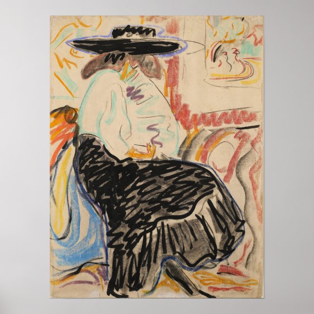 Poster Kirchner - Mulher Sentada No Estúdio (Frente)