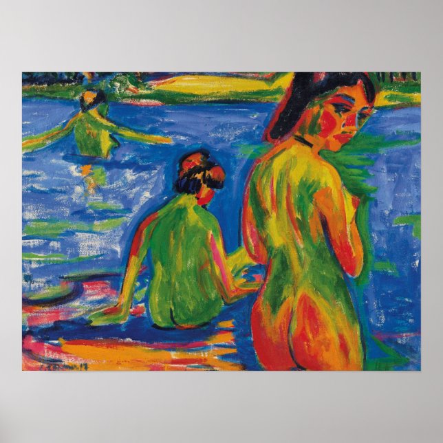 Poster Kirchner - No Lago Bath End Girl 1909 (Frente)