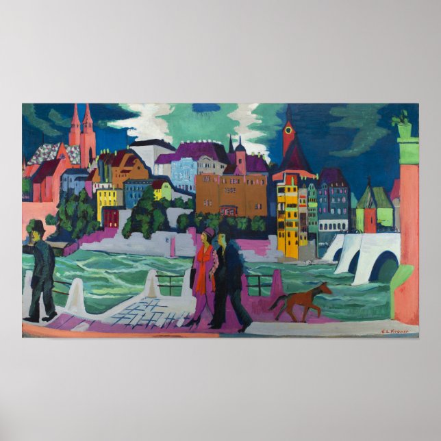 Poster Kirchner - Vista De Basileia E Do Reno (Frente)