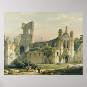 Póster Kirkstall Abbey from the North West, from 'The Mon