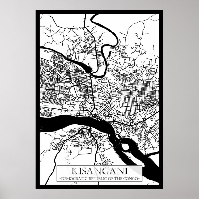Poster Kisangani República Democrática do Congo Cidade  (Frente)