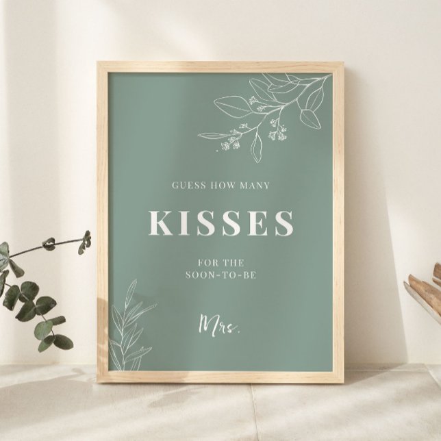 Poster Kisses Sage - Sinal de Casamento Verde (Criador carregado)