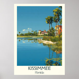 Poster Kissimmee Florida Vintage Lakefront Viagem Art