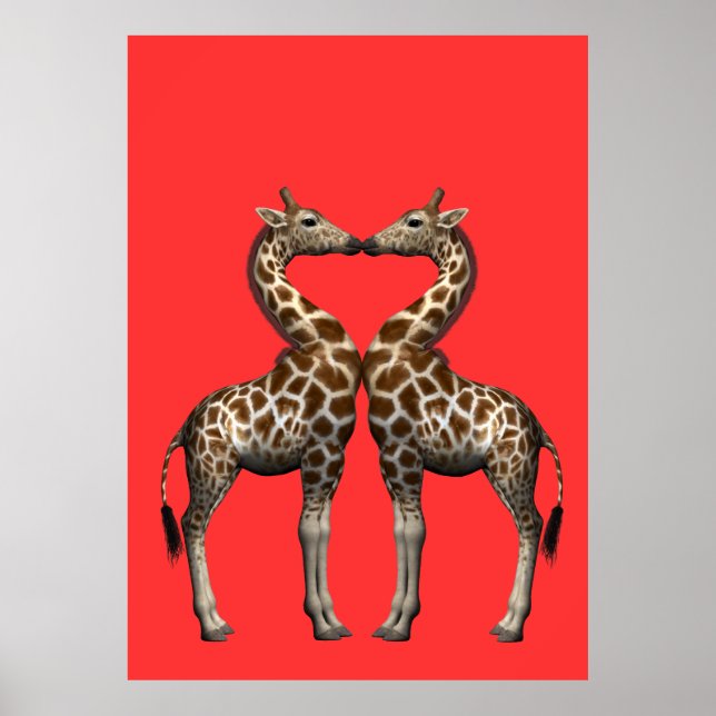 Poster Kissing Girafas (Frente)