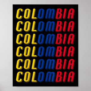 Poster Kit de Camisa de Futebol da Bandeira Colombiana 24