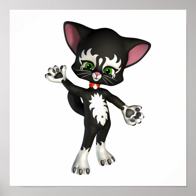 Póster Kit E. Cat, o Gatinho de Cartoon Bonito (Frente)