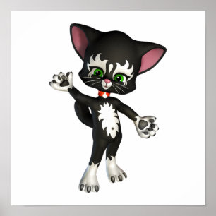 Póster Kit E. Gato, o Gatinho de Cartoon Bonito