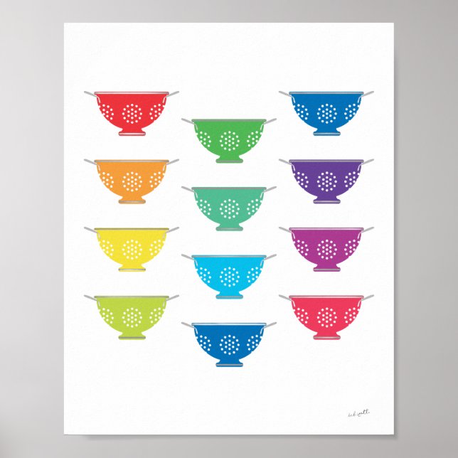 Poster Kitchen Art Print 'Colanders' (Frente)