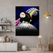 Kitchy Legal Lunar Rainbow USA Eagle Moon Landing