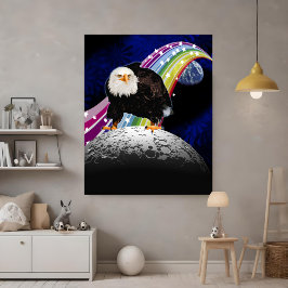 Poster Kitchy Legal Lunar Rainbow USA Eagle Moon Landing