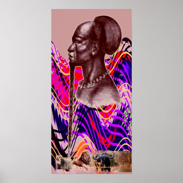 Póster Kitete, Kikongo Bantu Chefe África-1800 (Frente)