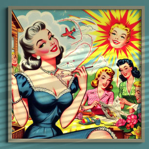 Poster Kitsch Weird Retro Girls