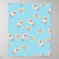 Kitschel Pastel Gato estético Gatinho Rainbows Azu