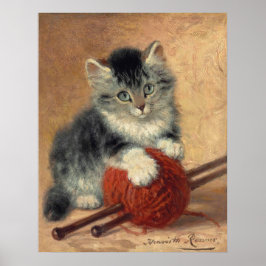 Poster Kitten com uma bola de lã CC1172 Ronner-Knip