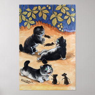 Poster Kittens e Ratos, Louis Wain