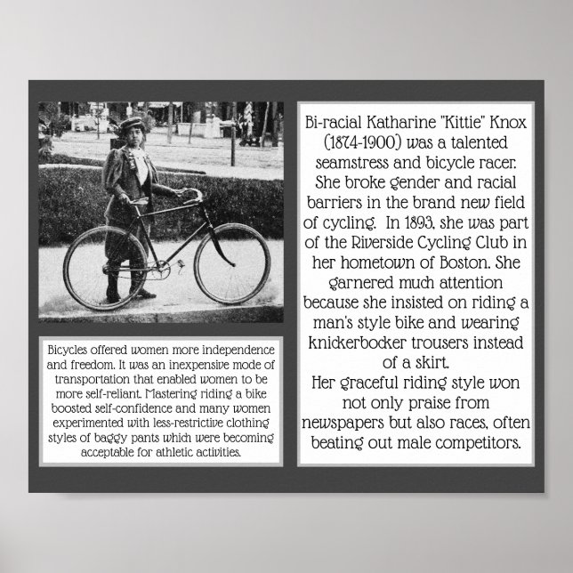 Poster Kittie Knox Bi-racial Ciclista Feminista (Frente)
