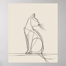 Kitty Cat, arte de linha minimalista