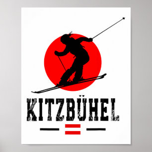 Poster Kitzbühel Áustria Ski Resort Alpes Escórias Austrí