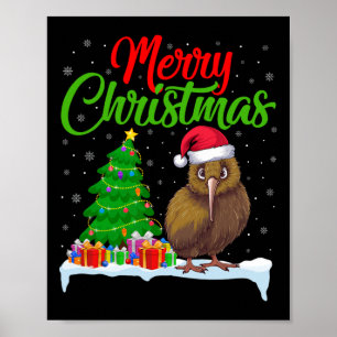 Poster Kiwi - Árvore de Natal Luz Engraçado Xmas Kiwi Bi