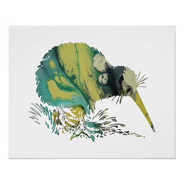 Póster Kiwi Bird Art (Frente)