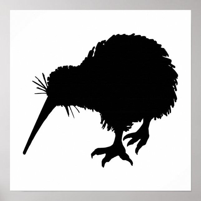 Póster Kiwi Bird Silhouette (Frente)