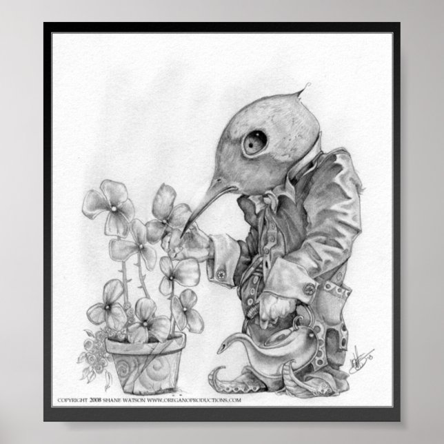 Póster Kiwi Hummingbird Gardener (Frente)