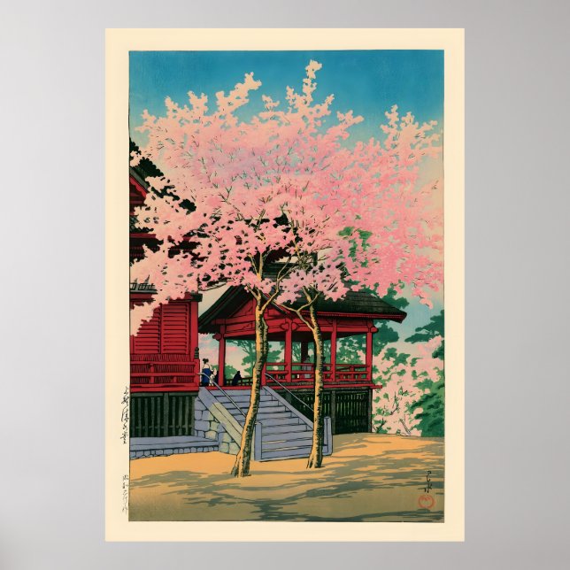Poster Kiyomizu Hall Ueno por Kawase Hasui (Frente)