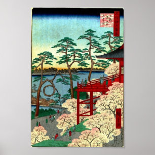 Póster Kiyomizu Salão e lagoa de Shinobazu em Ueno