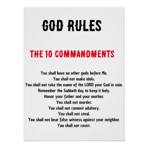 Póster KJV dos Dez Mandamentos