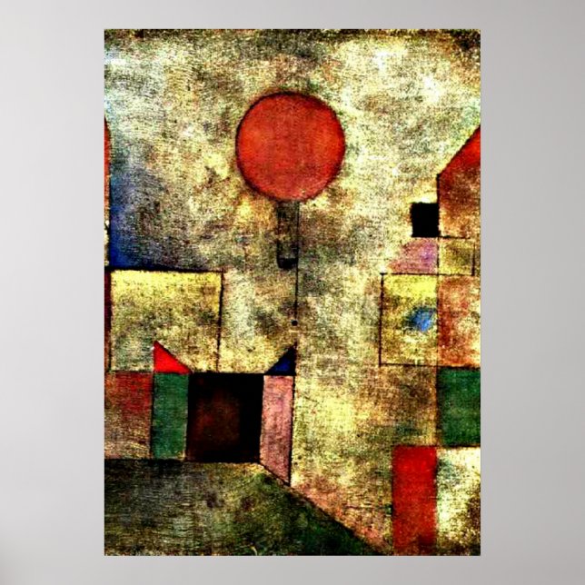 Póster Klee: Balão Vermelho (Frente)