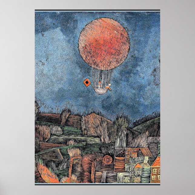 Poster Klee - Der Luftballoon, abstrato trabalho de arte (Frente)