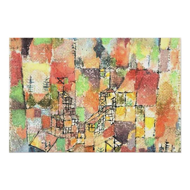 Póster Klee - Duas Casas de Campo (Frente)