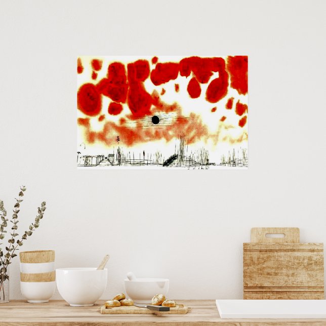 Poster Klee - Nuvens sobre Bor (Cozinha)