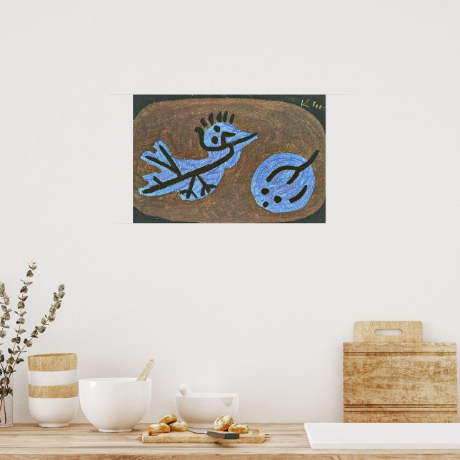 Poster Klee - Pássaro Azul-Abóbora (Cozinha)