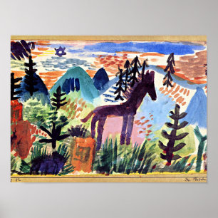 Poster Klee - The Horse, famous painting