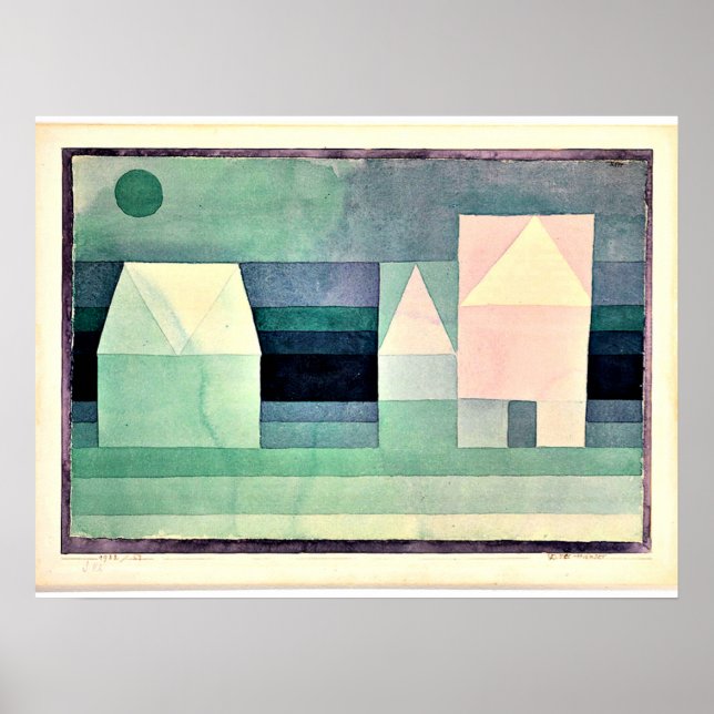 Poster Klee - Três Casas (Frente)