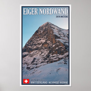 Poster Kleine Scheidegg - a parede norte do Eiger