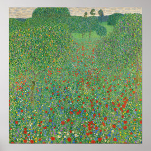 Poster Klimt - Campo Poppy