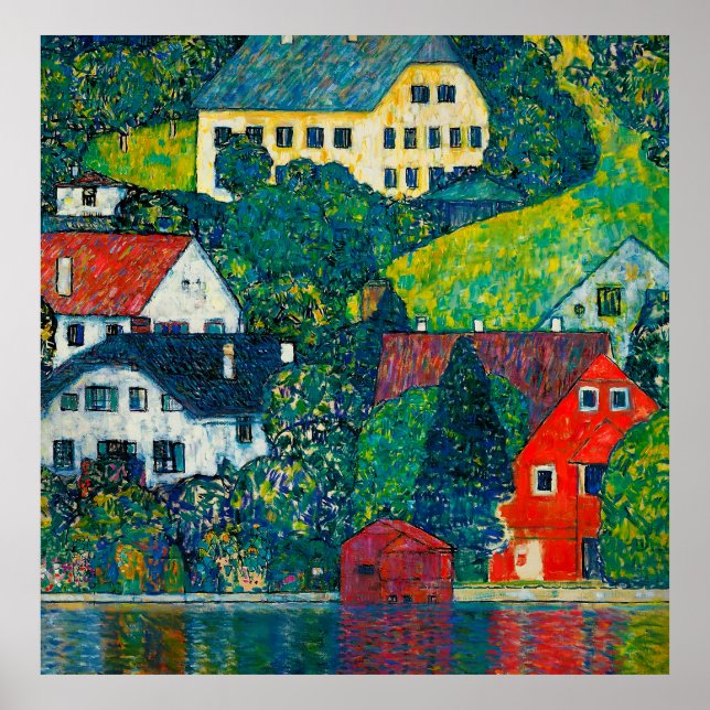 Poster Klimt "Casas em Unterach no Attersee" (Frente)