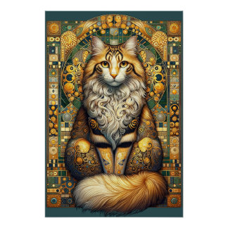Póster Klimt Cat1