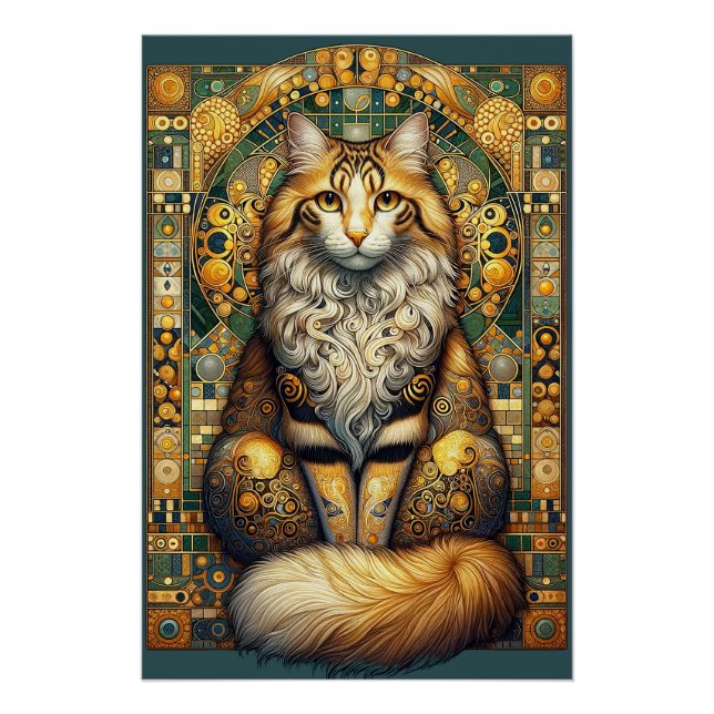 Póster Klimt Cat1 (Frente)
