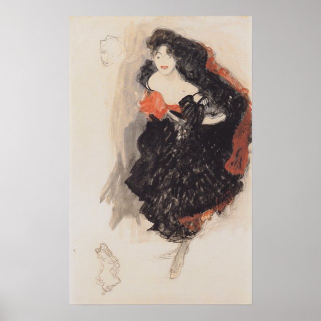 Poster Klimt - Estudo Sobre Gemalde Judith 1908 (Frente)