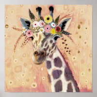 Klimt Giraffe | Adornada Em Flores
