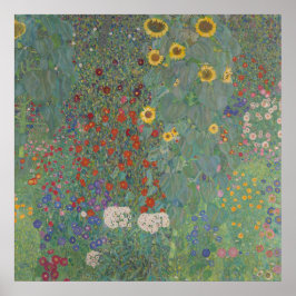 Poster Klimt: Jardim de Fazendas com Sunflower, 1907