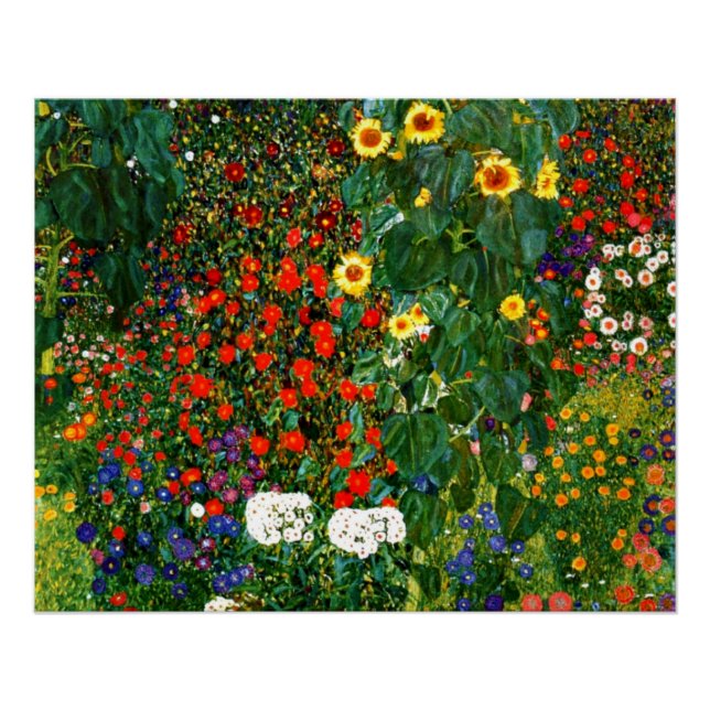 Póster Klimt: Jardim de Flores Mouse Pad (Frente)