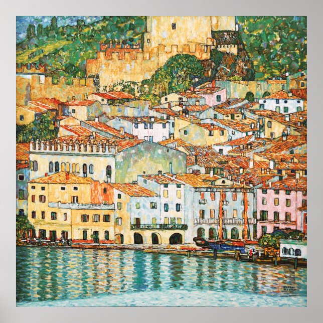 Poster Klimt "Malcesine no Lago de Garda" (Frente)