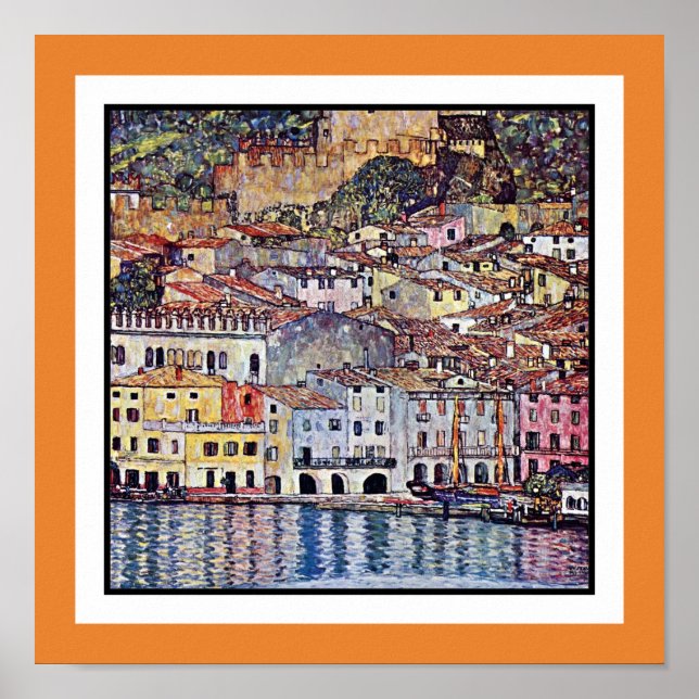 Poster Klimt Malcesine no Lago de Garda - Alterar Cor da  (Frente)